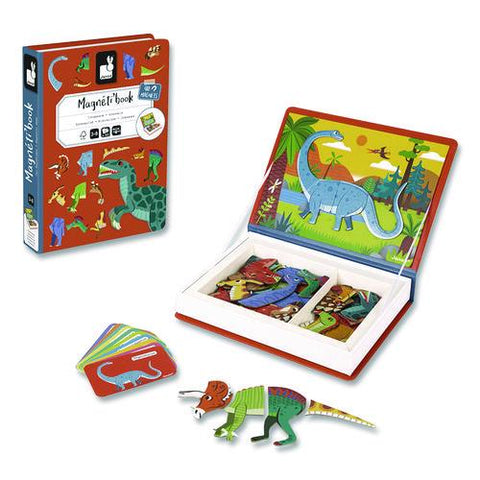 Magneti'books, Dinosaurs, 50 Pieces (10 Cards, 40 Magnetic Shapes), Ages 3 To 8 Years