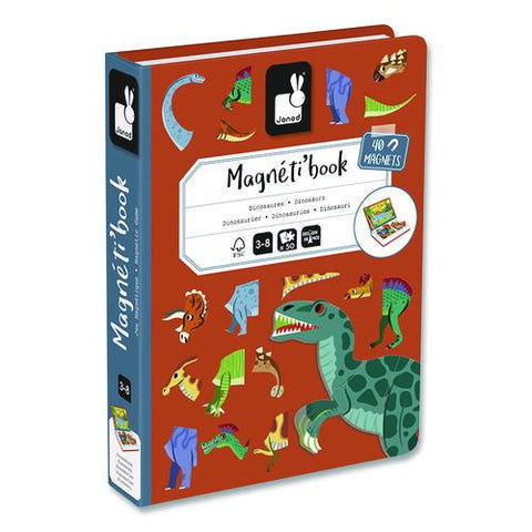 Magneti'books, Dinosaurs, 50 Pieces (10 Cards, 40 Magnetic Shapes), Ages 3 To 8 Years