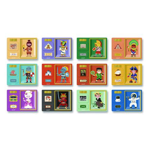 Magneti'books, History, 72 Pieces (12 Cards, 60 Magnetic Shapes), Ages 3 To 8