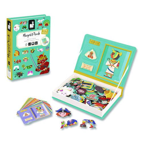 Magneti'books, History, 72 Pieces (12 Cards, 60 Magnetic Shapes), Ages 3 To 8