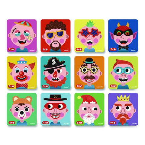 Magneti'books, Boy's Crazy Faces, 40 Pieces (10 Cards, 30 Magnetic Shapes), Ages 3 To 8