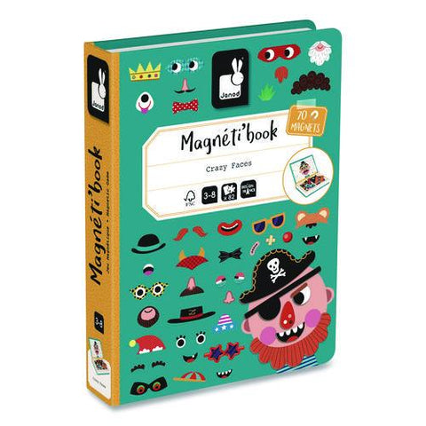Magneti'books, Boy's Crazy Faces, 40 Pieces (10 Cards, 30 Magnetic Shapes), Ages 3 To 8