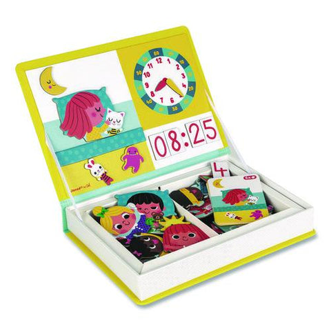 Magneti'books, Learn To Tell The Time, 91 Pieces (16 Cards, 75 Magnetic Shapes), Ages 3 To 8