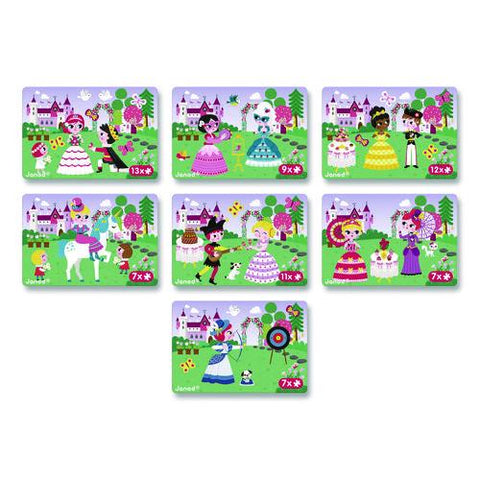 Magneti'books, Princesses, 62 Pieces (7 Cards, 55 Magnetic Shapes), Ages 3 To 8