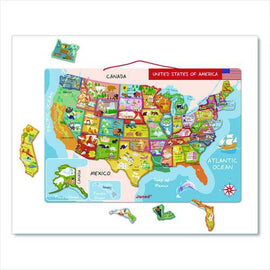 Cardboard Puzzle, United States Map Puzzle, 48 Pieces, Ages 7 To 12