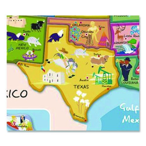 Cardboard Puzzle, United States Map Puzzle, 48 Pieces, Ages 7 To 12