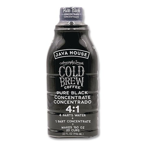 Cold Brew Coffee Concentrate, Pure Black, 32 Oz Bottle
