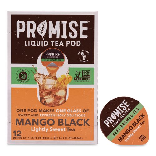 Promise Liquid Tea Pod, Mango Black, 1.35 Oz, 12/box