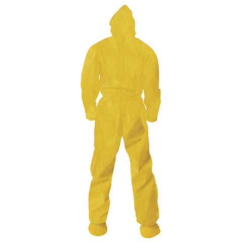 A70 Chemical Spray Protection Coveralls, Medium, Yellow, 12/carton