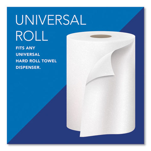 Essential Hard Roll Towels For Business, Absorbency Pockets, 1-ply, 8" X 800 Ft, 1.5" Core, White, 12 Rolls/carton