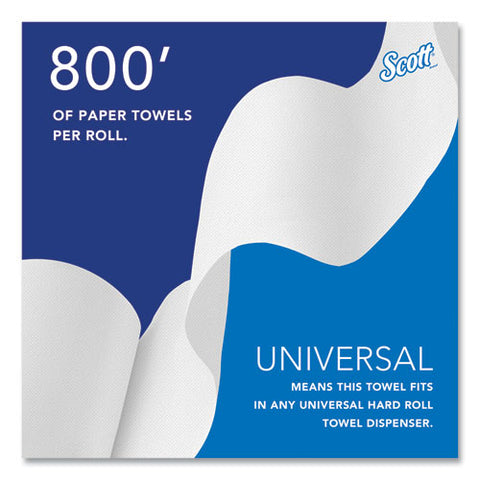 Essential Hard Roll Towels For Business, Absorbency Pockets, 1-ply, 8" X 800 Ft, 1.5" Core, White, 12 Rolls/carton