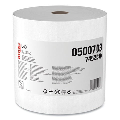 L40 Towels, Jumbo Roll, 12.5 X 12.2, White, 750/roll