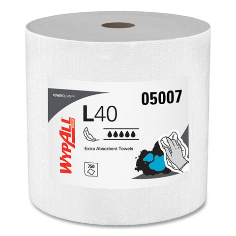 L40 Towels, Jumbo Roll, 12.5 X 12.2, White, 750/roll