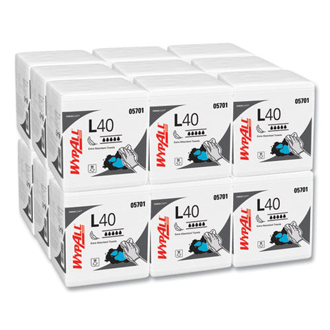 L40 Towels, 1/4 Fold, 12.5 X 12, White, 56/box, 18 Packs/carton