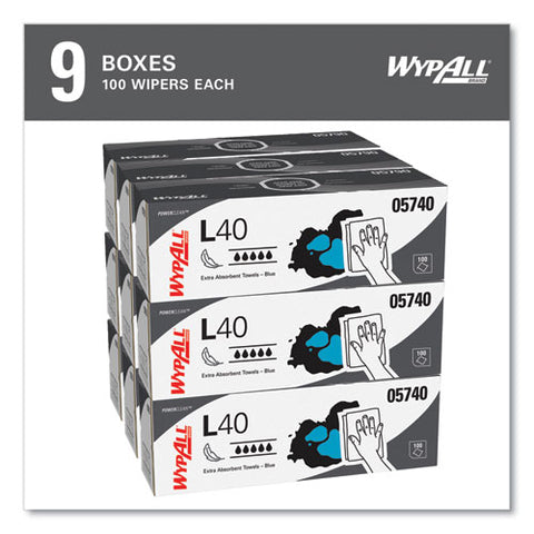 L40 Towels, Pop-up Box, 9.8 X 16.4, Blue, 100/box, 9 Boxes/carton