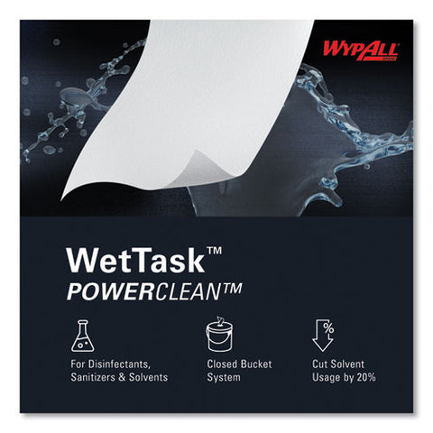 Power Clean Wipers For Wettask Customizable Wet Wiping System With (1) Bucket, 6 X 12, Unscented, 95/roll, 6 Rolls/carton