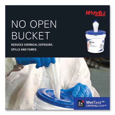 Critical Clean Wipers For Bleach, Disinfectants, Sanitizers Wettask Customizable Wet Wiping System, 90/roll, 6 Rolls/carton