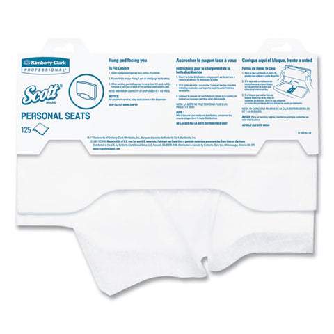 Personal Seats Sanitary Toilet Seat Covers, 15 X 18, White, 125/pack