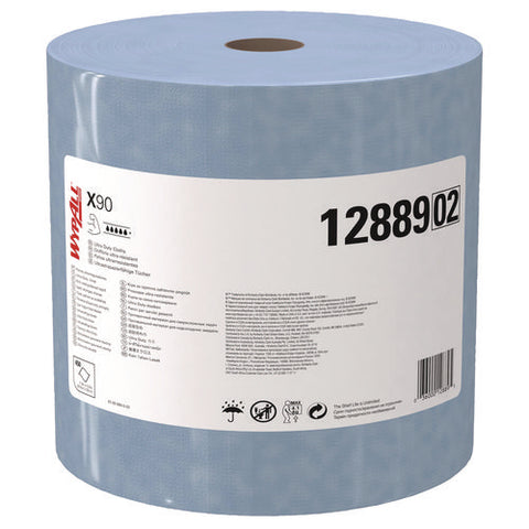 X90 Cloths, Jumbo Roll, 2-ply, 11.1 X 13.4, Denim Blue, 450/roll