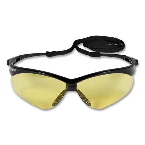 Nemesis Safety Glasses, Black Frame, Amber Lens