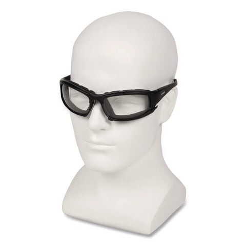 V50 Calico Safety Eyewear With Head Strap, Kleenvision Anti-fog Coating, Black Nylon Frame, Clear Polycarbonate Lens