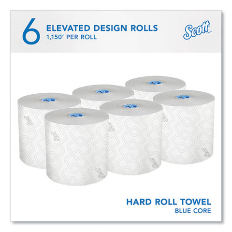 Pro Hard Roll Paper Towels With Elevated Scott Design For Scott Pro Dispenser, Blue Core Only, 1-ply, 1,150 Ft, 6 Rolls/ct