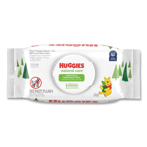 Natural Care Sensitive Baby Wipes, 1-ply, 3.88 X 6.6, Unscented, White, 56/pack, 8 Packs/carton