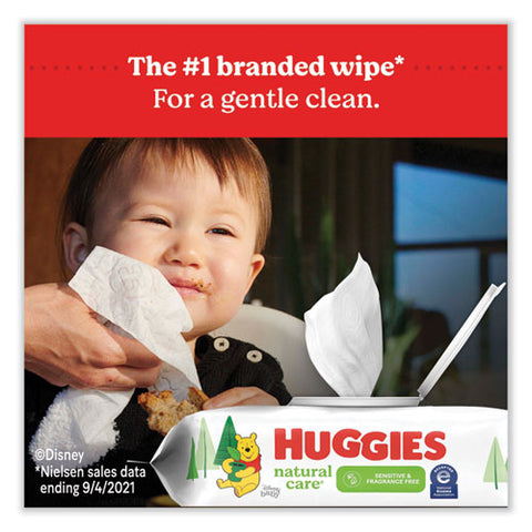 Natural Care Sensitive Baby Wipes, 1-ply, 3.88 X 6.6, Unscented, White, 184/pack, 3 Packs/carton