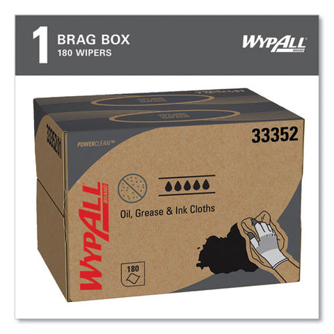 Power Clean Oil, Grease And Ink Cloths, Brag Box, 12.1 X 16.8, Blue, 180/box