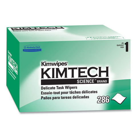 Kimwipes, Delicate Task Wipers, 1-ply, 4.4 X 8.4, Unscented, White, 286/box, 60 Boxes/carton