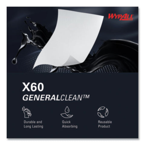 General Clean X60 Cloths, 1/4 Fold, 12.5 X 13, White, 76/box, 12 Boxes/carton