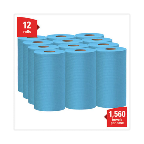 General Clean X60 Cloths, Small Roll, 9.8 X 13.4, Blue, 130/roll, 12 Rolls/carton