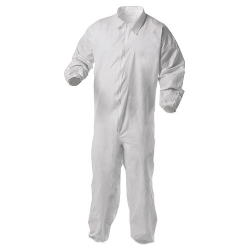 A35 Liquid And Particle Protection Coveralls, Zipper Front, Elastic Wrists And Ankles, 2x-large, White, 25/carton