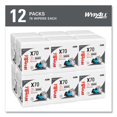 X70 Cloths, 1/4 Fold, 12.5 X 12, White, 76/pack, 12 Packs/carton