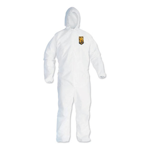 A40 Elastic-cuff And Ankles Hooded Coveralls, X-large, White, 25/carton