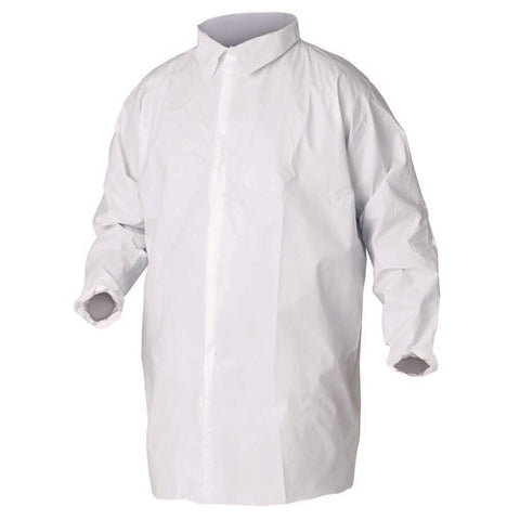 A40 Liquid And Particle Protection Lab Coats, Elastic Wrists, 3x-large, White, 30/carton