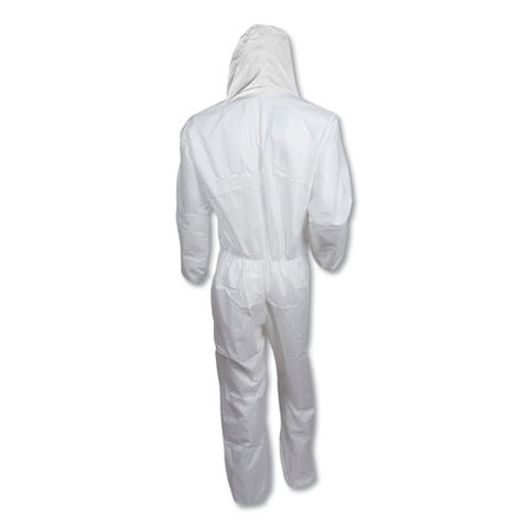 A30 Elastic Back And Cuff Hooded Coveralls, Medium, White, 25/carton