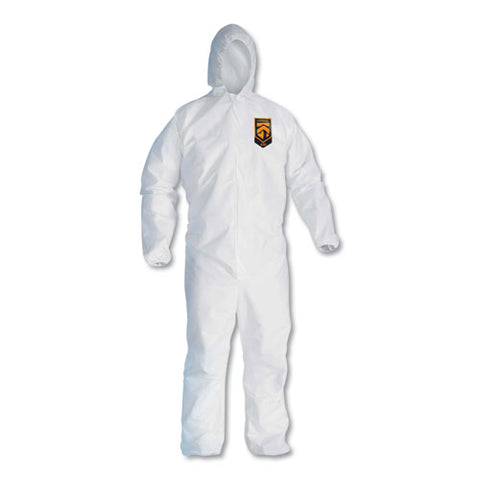 A30 Elastic Back And Cuff Hooded Coveralls, Medium, White, 25/carton