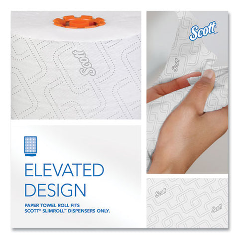 Slimroll Towels, 1-ply, 8" X 580 Ft, White/orange Core, 6 Roll/carton