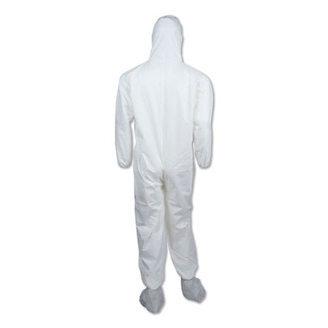 A45 Liquid/particle Protection Surface Prep/paint Coveralls, Hood, Elastic Wrist/ankles, Boots, 4xl, White, 25/carton