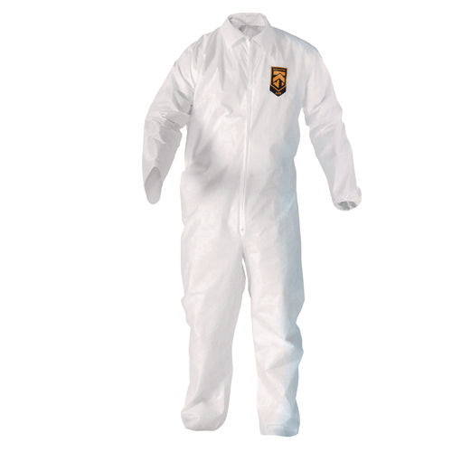 A20 Breathable Particle Protection Coveralls, Zip Front, Elastic Back, Wrists, Ankles, Large, White, 24/carton