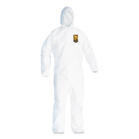 A20 Breathable Particle Protection Coveralls, Elastic Back, Hood, Medium, White, 24/carton