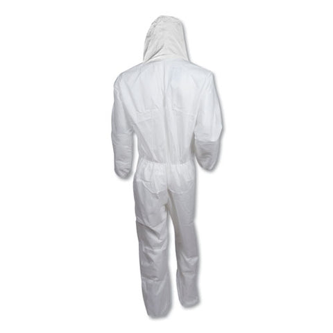 A20 Elastic Back, Cuff And Ankle Hooded Coveralls, Zip, X-large, White, 24/carton