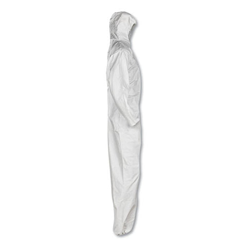 A20 Elastic Back, Cuff And Ankle Hooded Coveralls, Zip, X-large, White, 24/carton