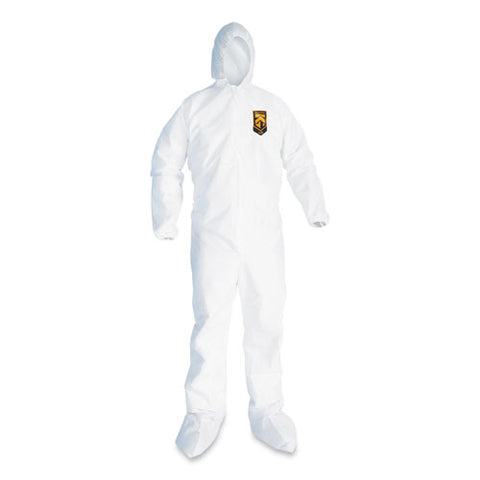 A20 Breathable Particle Protection Coveralls, Elastic Back, Hood And Boots, 4x-large, White, 20/carton