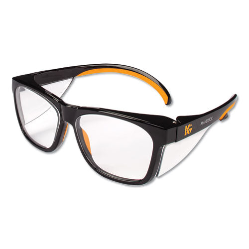 Maverick Safety Glasses, Black/orange, Polycarbonate Frame, 12/box