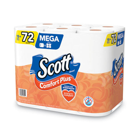 Comfortplus Toilet Paper, Mega Roll, Septic Safe, 1-ply, White, 425 Sheets/roll, 18 Rolls/pack