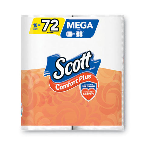 Comfortplus Toilet Paper, Mega Roll, Septic Safe, 1-ply, White, 425 Sheets/roll, 18 Rolls/pack