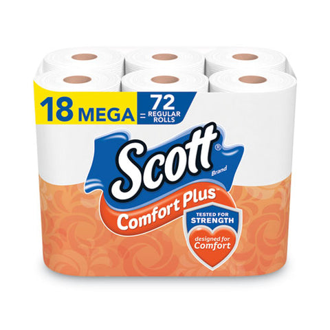 Comfortplus Toilet Paper, Mega Roll, Septic Safe, 1-ply, White, 425 Sheets/roll, 18 Rolls/pack