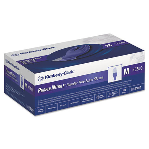 Purple Nitrile Exam Gloves, 242 Mm Length, Medium, Purple, 1,000/carton